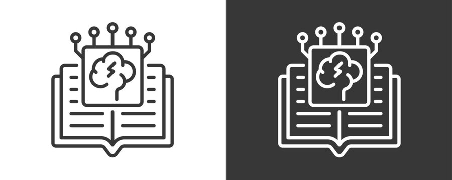 Machine Learning Icon Set Vector Collection Isolated In Black And White