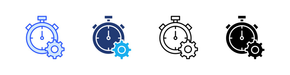 Productivity Multiple Style Icon Set Vector 