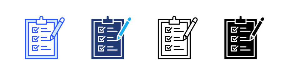 Assessment Multiple Style Icon Set Vector 