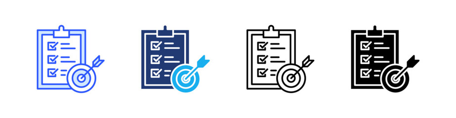 Mission Multiple Style Icon Set Vector 