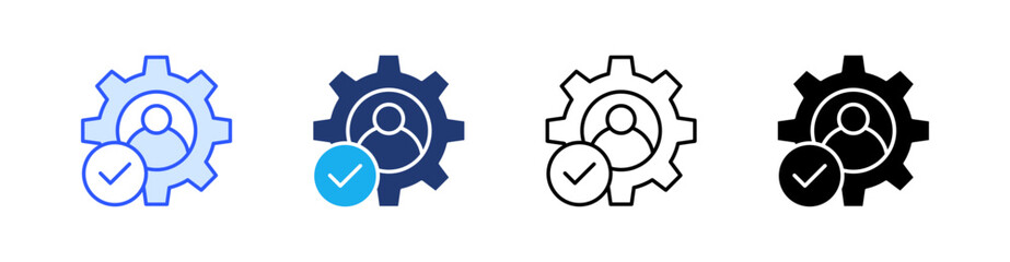 Expert Multiple Style Icon Set Vector 