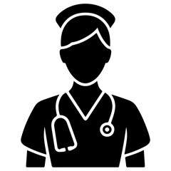 Nurse black icon vector.