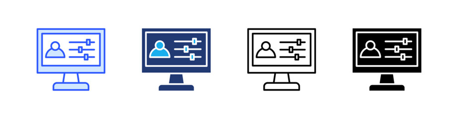 Control Multiple Style Icon Set Vector 