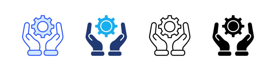 Service Multiple Style Icon Set Vector 