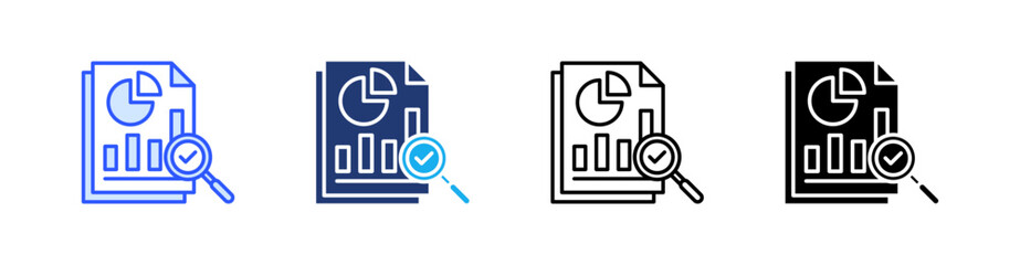 Research Multiple Style Icon Set Vector 