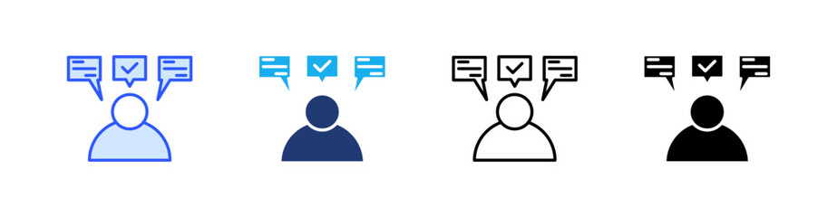 Opinion Multiple Style Icon Set Vector 