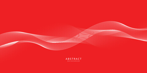 abstract creative blend wave line design on red.