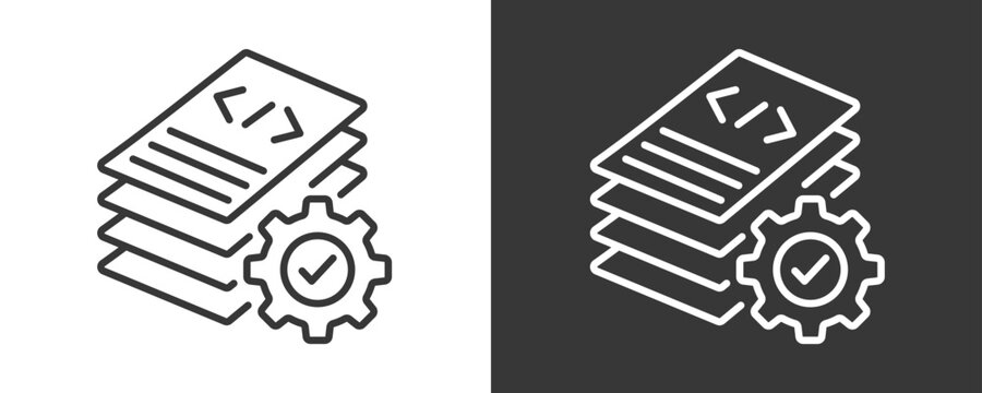 Log Icon Set Vector Collection Isolated In Black And White
