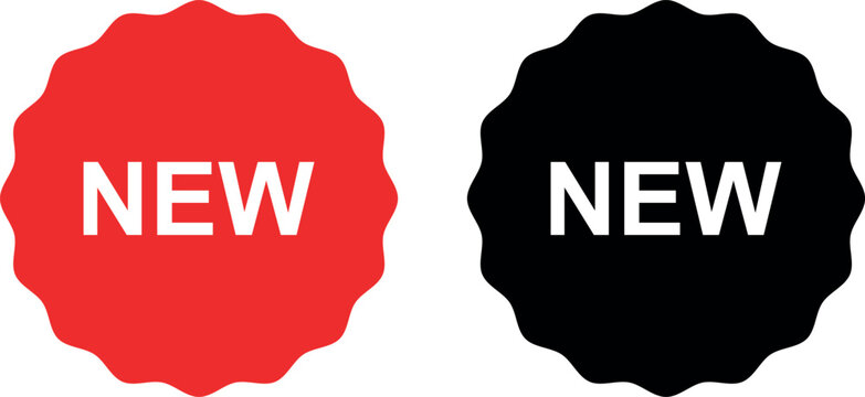 new sticker. new sticker set on white background