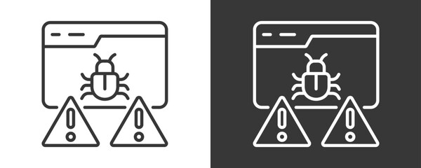 Debugging Icon Set Vector Collection Isolated In Black And White