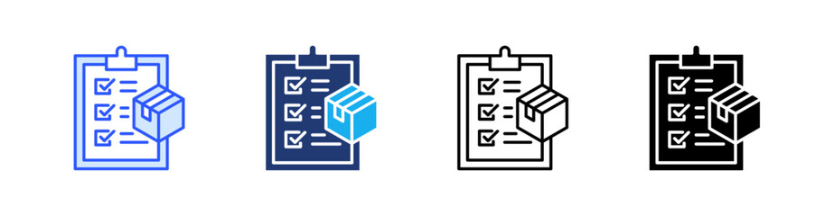 Checklist Multiple Style Icon Set Vector 