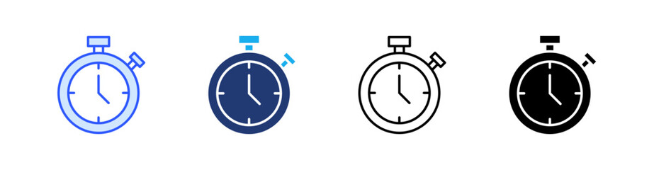 Time Multiple Style Icon Set Vector 