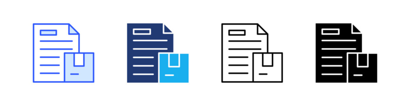 Delivery Note Multiple Style Icon Set Vector 