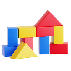 Building Blocks Toy 3D Illustration