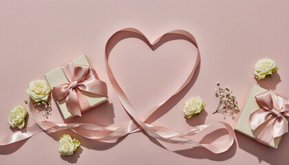 wedding rings on a pink background