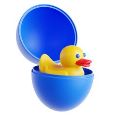 egg duck toy 3D Illustration