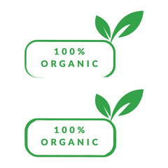 100 Organic Labels with Green Leaves - Natural Eco-Friendly Product Stickers for Sustainable Packaging