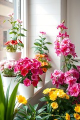 flowers in a window
