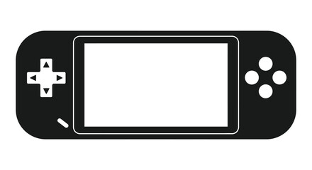 A flat black handheld gaming console design with directional pad and buttons a clear silhouette © Kuntol02