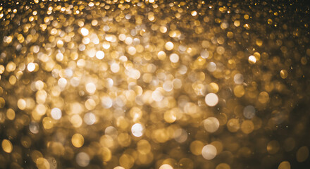 Golden bokeh lights creating a festive atmosphere