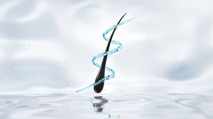 Nourish hair of shampoo or serum. Repair damaged hair. 3d rendering. 