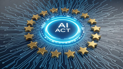European union ai act logo symbolizing artificial intelligence regulation and technology