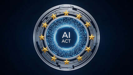 European union ai act logo symbolizing artificial intelligence regulation and technology