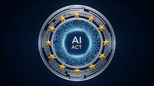 European union ai act logo symbolizing artificial intelligence regulation and technology