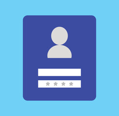 Vector illustration template for website login with username and password. Social media, website, verification, web design, security, internet access.