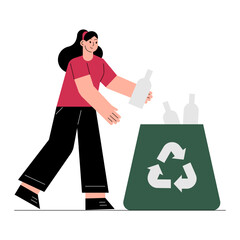 Person Placing Recycle Bottle.