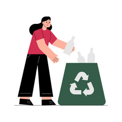 Person Placing Recycle Bottle.