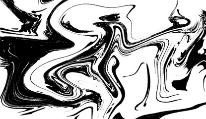 Vector ink liquid creative psychedelic pattern, Abstract marble distorted monochrome background. 