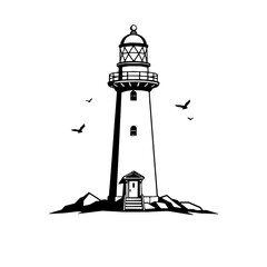 lighthouse silhouette vector