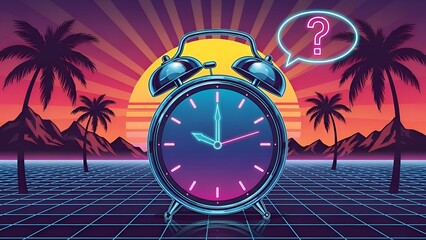 Retro Alarm Clock Question Time Management, Deadline, 80s Style