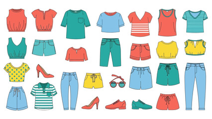 Vibrant collection of colorful clothing and accessories on display