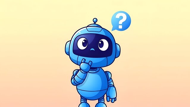 Robot Question Mark, AI Thinking, Artificial Intelligence Concept