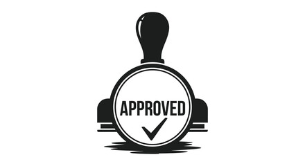 A striking black and white image of an approved stamp design in a bold silhouette