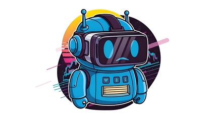 VR Robot, Metaverse, AI, Futuristic Technology, Cartoon Character