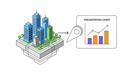 City Growth Chart, Business Analytics, Urban Development Concept