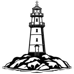 lighthouse silhouette vector