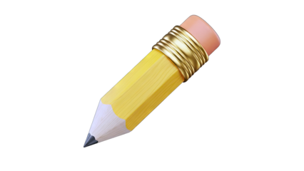Yellow Pencil Isolated on White Background