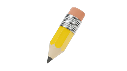 Yellow Pencil Isolated on White Background