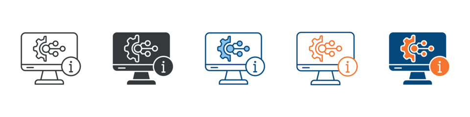 Information Technology Icon Set Multiple Style Collection 