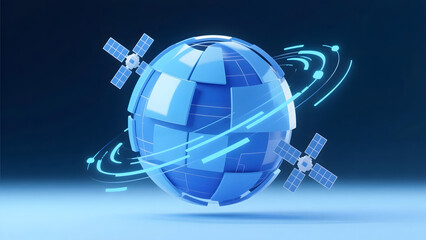 Satellite data streams illustrating global business connectivity