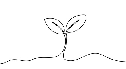 Minimalist One Line Drawing of Small House