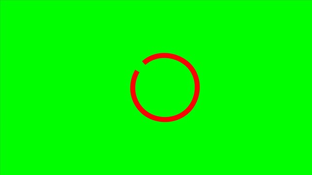 Animated Prohibition Sign. No Entry, Ban sign tracing on Green Screen. Red Circle Slash Mark Symbol Trims Continuously. 4K Chroma Key Video Loop icon animation.