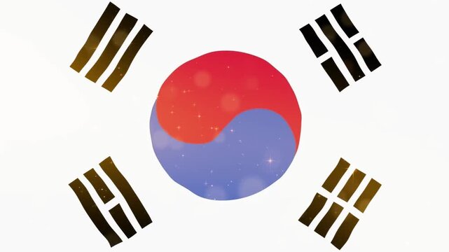 South Korean Flag Symbolic Patriotic National Representation