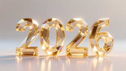 Dreamlike crystal numeric form with glowing light play