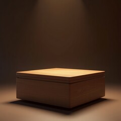 Realistic 3D Wood Display Stage for Cosmetic and Jewelry Mockups