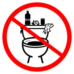 No Trash in Toilet, sign vector